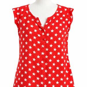 ⭐️ New York & Company Red Star Blouse – Size XL – Like New ⭐️